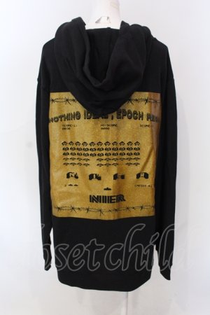 画像: NieR Clothing / NieR×インベーダープリントパーカー  ブラック×ゴールド O-25-06-16-028-PU-TO-IG-OS