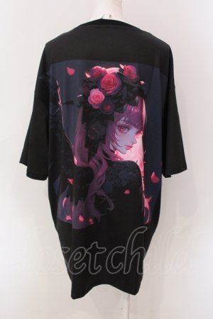 画像: NieR Clothing / 擬人化カットソー  ブラック×ピンク系 O-25-06-16-029-PU-TO-IG-OS