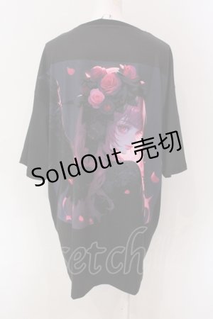 画像: NieR Clothing / 擬人化カットソー  ブラック×ピンク系 O-25-06-16-029-PU-TO-IG-ZT201