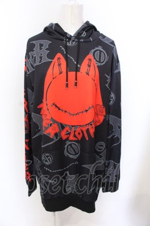 画像: NieR Clothing / PULLOVER PARKA【RED FACE】  ブラック×レッド O-25-06-16-004-PU-TO-IG-OS