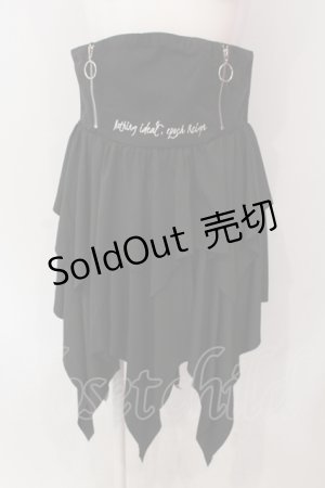 画像: NieR CLOTHING / ハイウエスト コルセット風ASYMMETRY SKIRT スカート  ブラック O-25-06-16-033-PU-SK-IG-ZT201