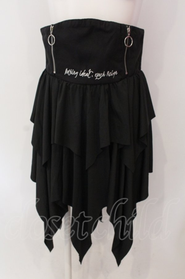 画像1: NieR Clothing / ハイウエスト コルセット風ASYMMETRY SKIRT スカート  ブラック O-25-06-16-033-PU-SK-IG-OS (1)