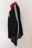 画像2: NieR Clothing / 着物袖ジャージ風デザインZIP OUTER  ブラック×ワイン×ホワイト O-25-06-16-034-PU-TO-IG-ZT201 (2)