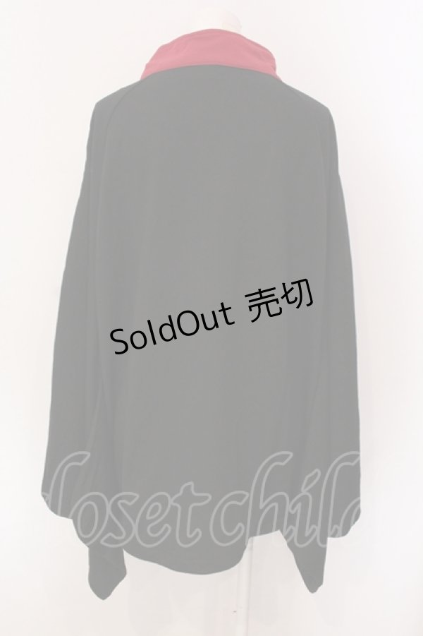 画像3: NieR Clothing / 着物袖ジャージ風デザインZIP OUTER  ブラック×ワイン×ホワイト O-25-06-16-034-PU-TO-IG-ZT201 (3)