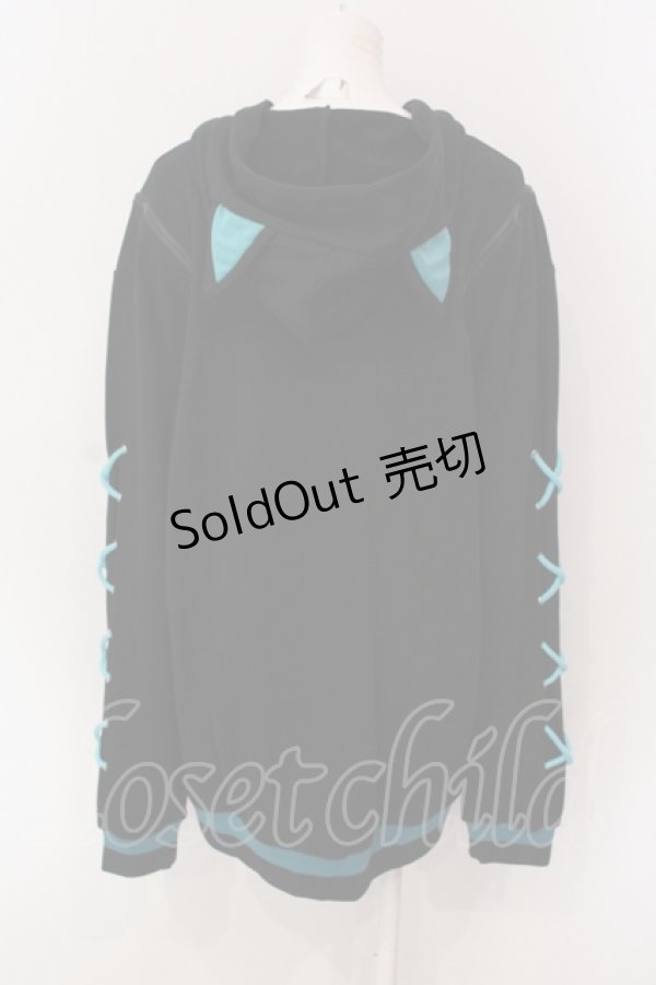 画像3: NieR CLOTHING / シエルオフショル猫耳パーカー  ブラック O-25-06-16-036-PU-TO-IG-ZT201 (3)