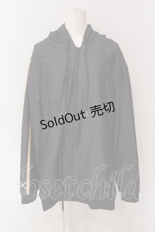 画像1: NieR CLOTHING / ふわもこZIPパーカー  ブラック×ベージュ O-25-06-16-039-PU-TO-IG-ZT178 (1)