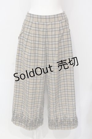 画像: axes femme / チェックフロッキーワイドパンツ M ベージュ O-25-06-17-004-AX-PA-OW-OS