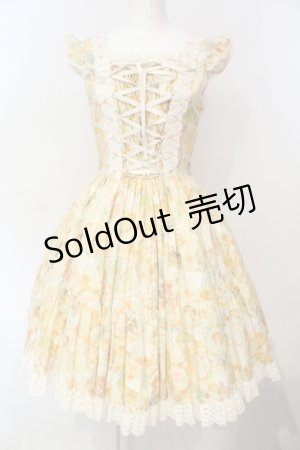 画像: Innocent World / 天使プリントジャンパースカート  イエロー O-25-06-17-013-IW-OP-IG-OS