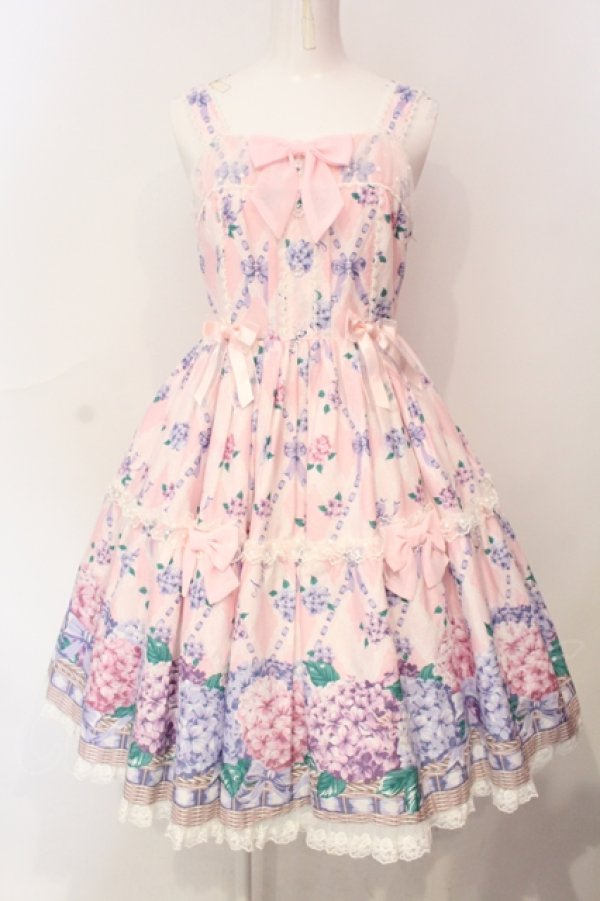画像1: Angelic Pretty / Sweet Lacyバスケットジャンパースカート  ピンク O-25-06-17-017-AP-OP-IG-OS (1)