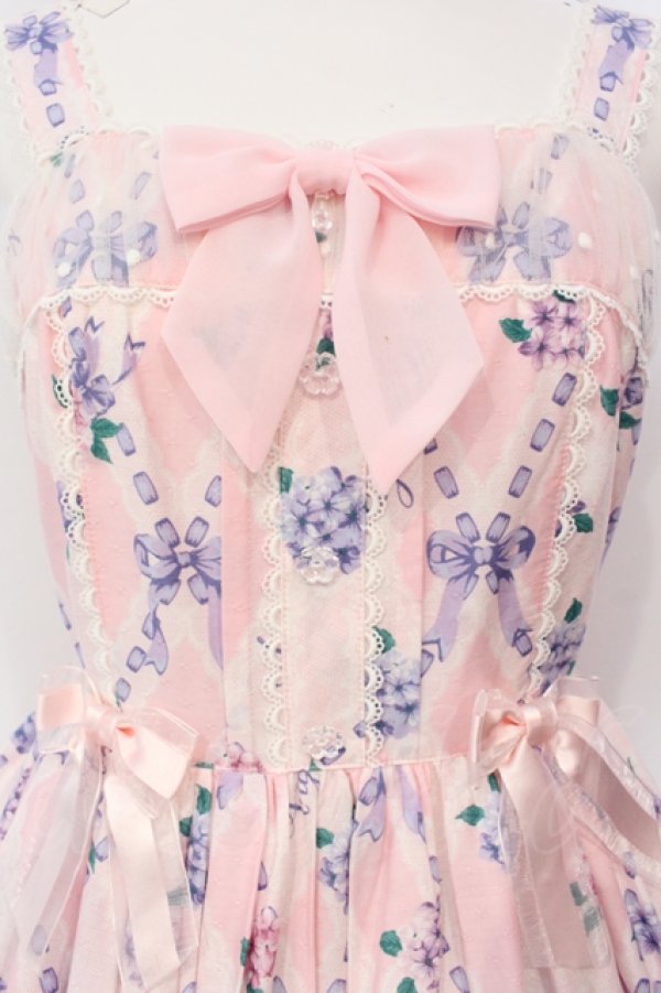 画像2: Angelic Pretty / Sweet Lacyバスケットジャンパースカート  ピンク O-25-06-17-017-AP-OP-IG-OS (2)