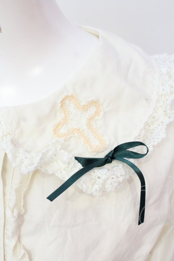 画像2: BABY,THE STARS SHINE BRIGHT / Sweet Heart Cross ブラウス  キナリ×グリーン O-25-06-19-042-BA-BL-OW-OS (2)