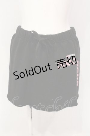 画像: いつもいっしょうけんめいだね / kawaii-スウェットスカート M クロ×ピンク O-25-06-19-043-PU-SK-OW-OS