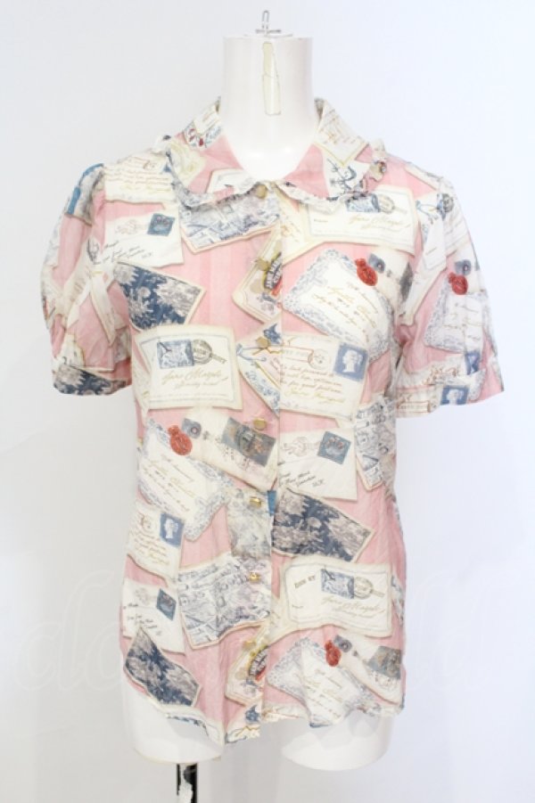 画像1: Jane Marple / Precious Cardsのブラウス M ピンク O-25-06-19-055-JM-BL-IG-OS (1)