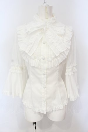 画像: metamorphose / ヨーク切替ラッパ袖ブラウス （梨地）  シロ O-25-06-19-062-ME-BL-IG-OS