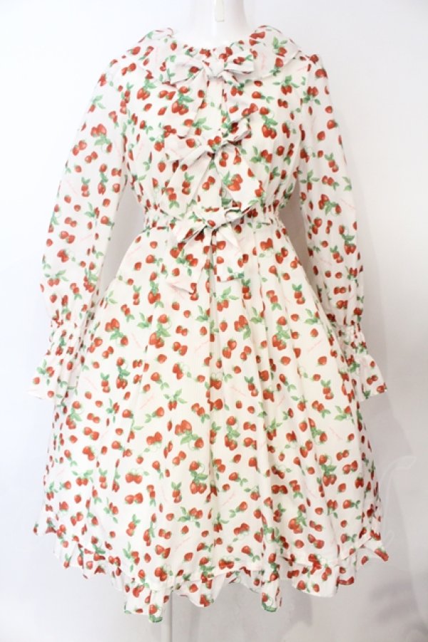 画像1: Shirley Temple / タイニーストロベリープリントワンピース(Ladies) F アイボリー O-25-06-19-075-ET-OP-OW-OS (1)