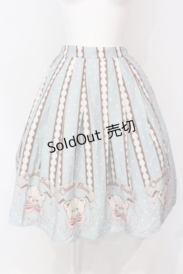 画像1: axes femme kawaii / チョコベア柄スカート  ミント O-25-06-19-078-AX-SK-IG-OS (1)