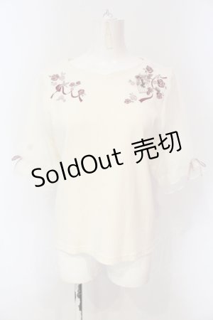 画像: axes femme / 鳥×バラ刺繍リブPO M キナリ O-25-06-19-094-AX-TO-OW-OS