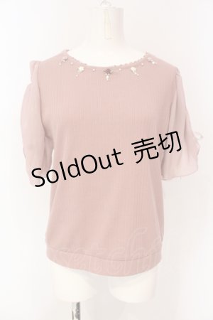画像: axes femme / ドロストフレア袖巻きバラプルオーバー M ピンク O-25-06-19-095-AX-TO-OW-OS