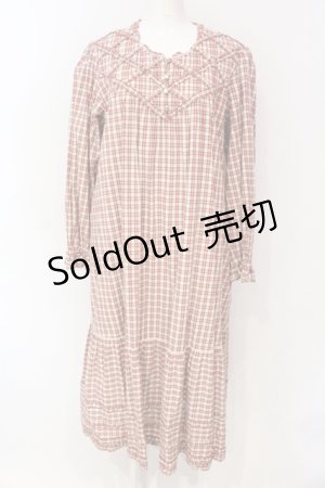 画像: PINK HOUSE / オリジナルチェックミディワンピース  アカ O-25-06-19-096-LO-OP-OW-OS