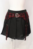 画像1: DARRDY / ガーターベルト付きプリーツミニスカパン F ブラック×レッド O-25-06-19-099-PU-SK-OW-OS (1)