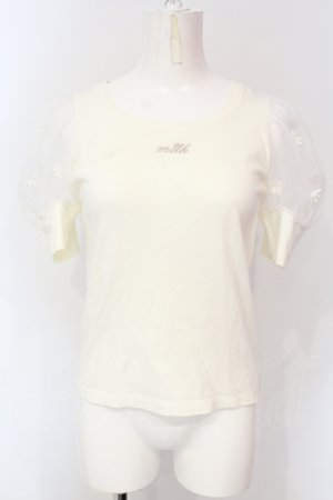 画像: MILK / DAISY PUFF PUFF TEE　Tシャツ L アイボリー O-25-06-19-017-ML-TO-OW-OS