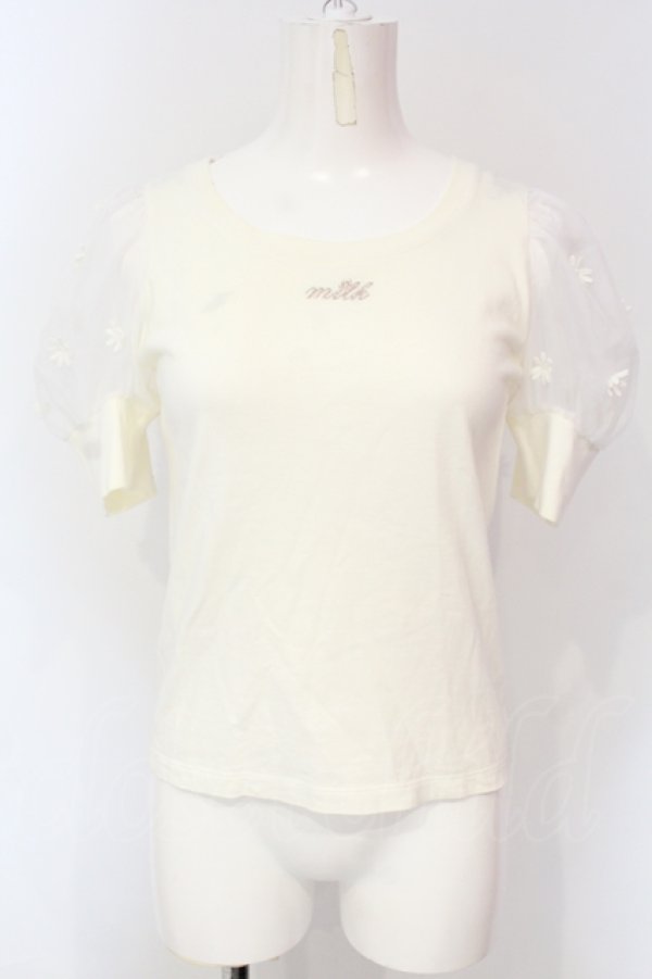 画像1: MILK / DAISY PUFF PUFF TEE　Tシャツ L アイボリー O-25-06-19-017-ML-TO-OW-OS (1)
