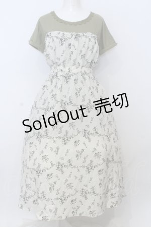 画像: axes femme / ビスチェ切替ドッキングワンピース  グリーン O-25-06-21-036-AX-OP-IG-OS