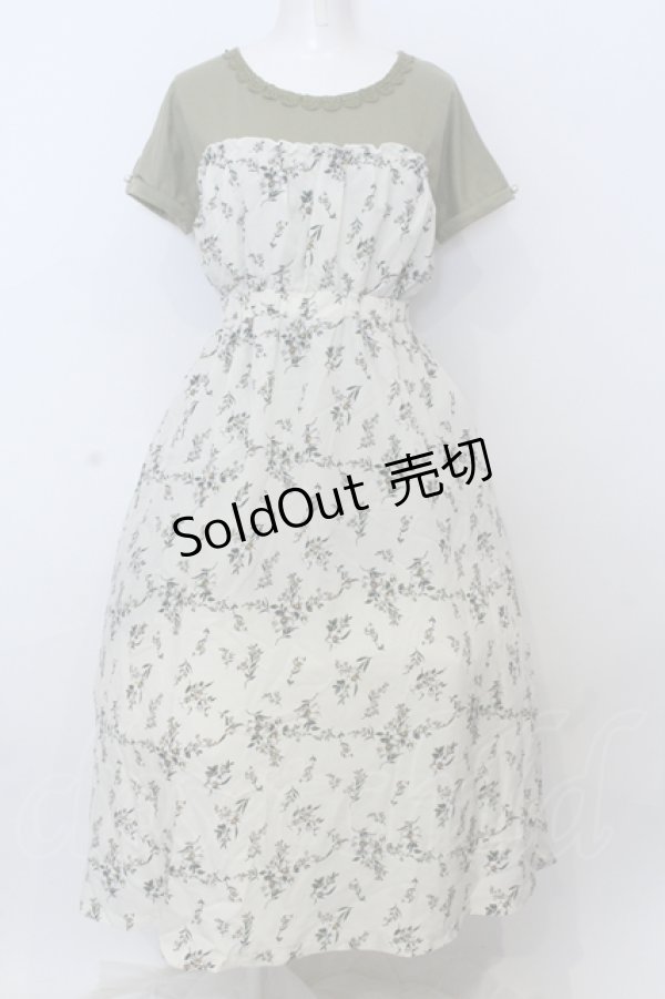 画像1: axes femme / ビスチェ切替ドッキングワンピース  グリーン O-25-06-21-036-AX-OP-IG-OS (1)