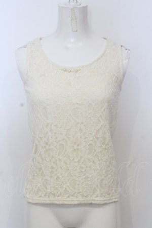 画像: axes femme / レースタンクトップ M アイボリー O-25-06-21-047-AX-TO-IG-OS