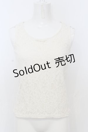 画像: axes femme / レースタンクトップ M アイボリー O-25-06-21-047-AX-TO-IG-OS