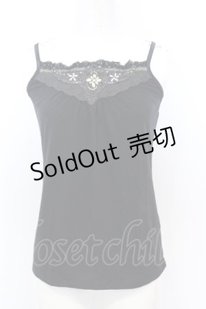 画像: axes femme / ストーンレースキャミソール M クロ O-25-06-21-048-AX-TO-IG-OS