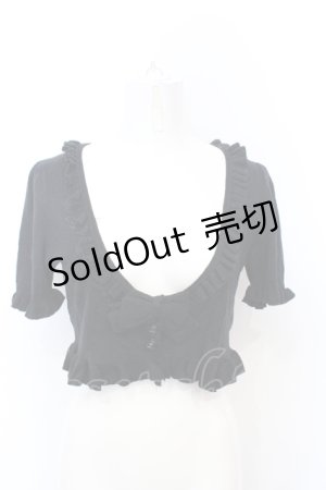 画像: metamorphose / 刺繍入り半袖バラボレロ  クロ O-25-06-21-059-ME-TO-IG-OS