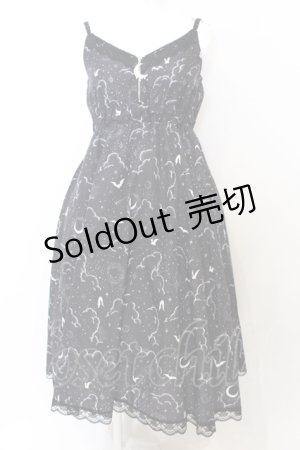 画像: LISTEN FLAVOR / 夜空柄キャミワンピース  ブラック O-25-06-21-066-PU-OP-IG-ZT210