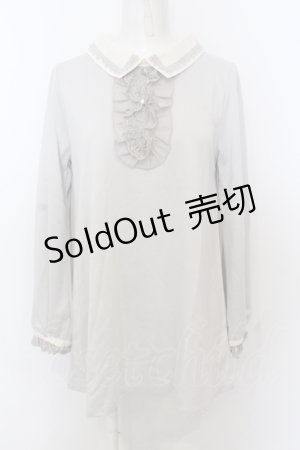 画像: axes femme / ポンチロング丈プルオーバー  グレー O-25-06-21-067-AX-TO-IG-OS