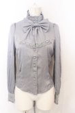 画像1: Sheglit / スタンドカラーリボンジャボブラウス M グレー O-25-06-21-068-EL-BL-IG-OS (1)