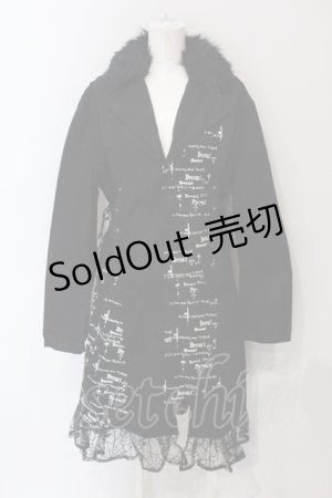 画像: Deorart / プリント切り替えファーロングジャケット L ブラック O-25-06-21-081-PU-JA-IG-OS