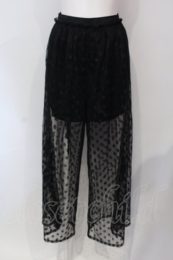 画像1: Candy Stripper / ドットチュールロングスカート  ブラック O-25-06-21-093-PU-SK-IG-OS (1)