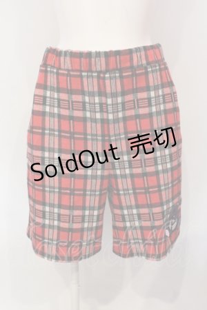 画像: Candy Stripper / ANARCHY BEAR HALF パンツ  レッドチェック O-25-06-21-096-PU-PA-IG-OS
