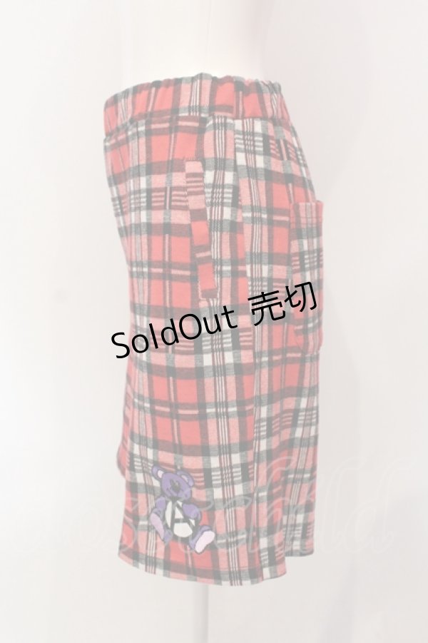 画像2: Candy Stripper / ANARCHY BEAR HALF パンツ  レッドチェック O-25-06-21-096-PU-PA-IG-OS (2)