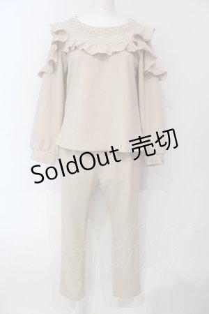 画像: axes femme / フラワーレースセットアップ M ベージュ O-25-06-21-101-AX-OP-IG-OS