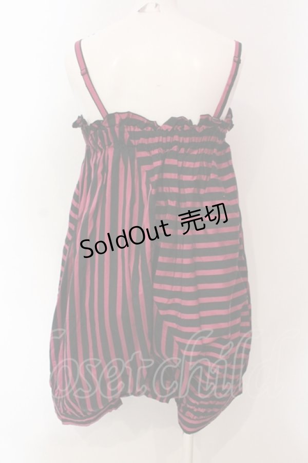 画像3: PEACE NOW / ストライプサスペンダーバルーンパンツ  ピンク×ブラック O-25-06-21-104-PU-PA-IG-ZS (3)