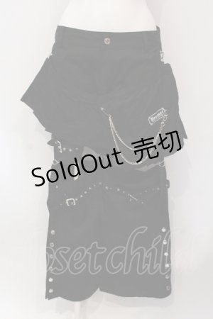 画像: Deorart / プリーツエプロン付セパレートパンツ M ブラック O-25-06-21-115-PU-PA-IG-OS