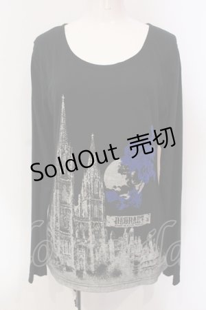 画像: Deorart / フロッキーローズカットソー L ブルー×ブラック O-25-06-21-019-PU-TO-IG-OS