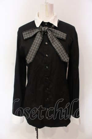 画像: BPN FOR MEN / 2カラーシャツ M ブラック×ホワイト O-25-06-21-126-GO-BL-IG-OS