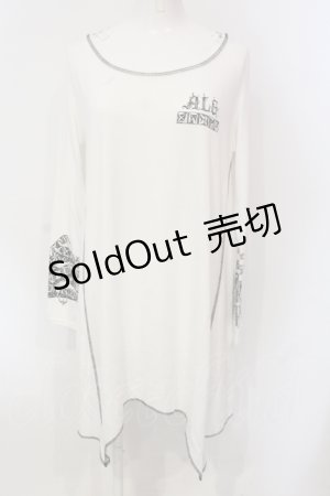 画像: ALGONQUINS / スタッズプリントロングカットソー  ホワイト O-25-06-21-128-AL-TO-IG-OS