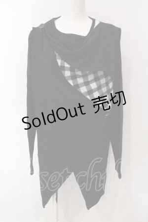 画像: Deorart / 継ぎ接ぎレイヤードカットソー L ブラック×ホワイト O-25-06-21-130-PU-TO-IG-OS
