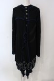 画像1: ALGONQUINS / スカルプリントフリルカットフードカーディガン  ブラック*　ブルー O-25-06-21-131-AL-TO-IG-OS (1)