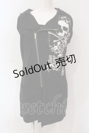 画像: SEX POT ReVeNGe / スカルプリントフードベスト タンクトップセット  ブラック×パープル O-25-06-21-144-SP-TO-IG-OS