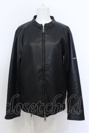 画像: KMK(KINGLY MASK) / バックパッチシングルPUライダースジャケット L ブラック O-25-06-21-026-PU-JA-YM-OS