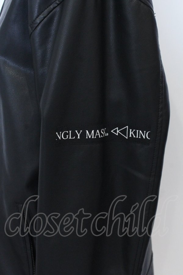 画像2: KMK(KINGLY MASK) / バックパッチシングルPUライダースジャケット L ブラック O-25-06-21-026-PU-JA-YM-OS (2)